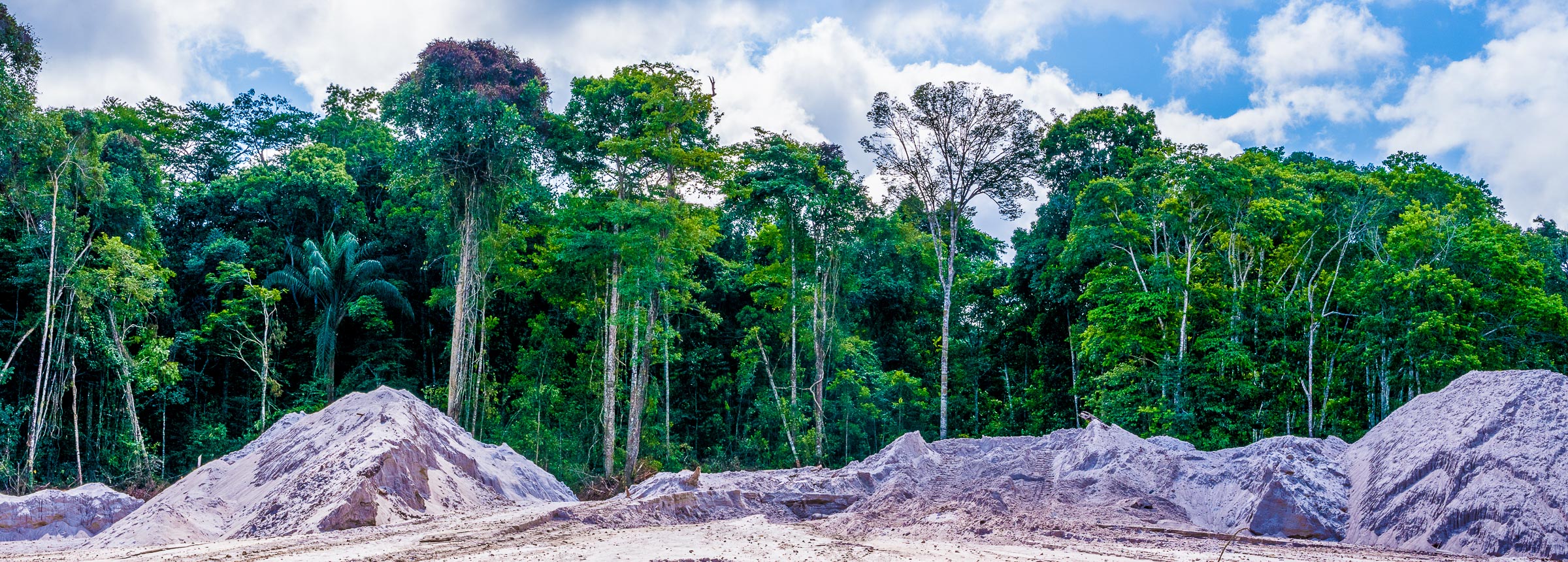Gold mine along road between Linden and Lethem. Most dirt roads through the forest lead to a